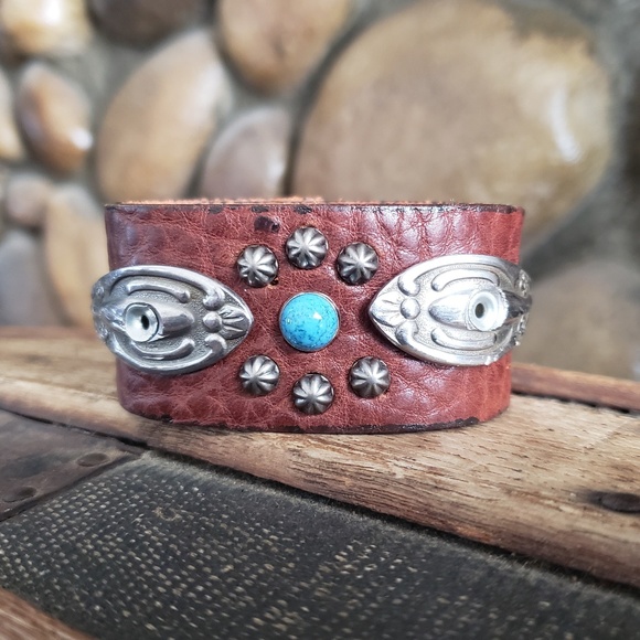 Leather Cuff with Spoon Handles Wrap - Picture 1 of 8